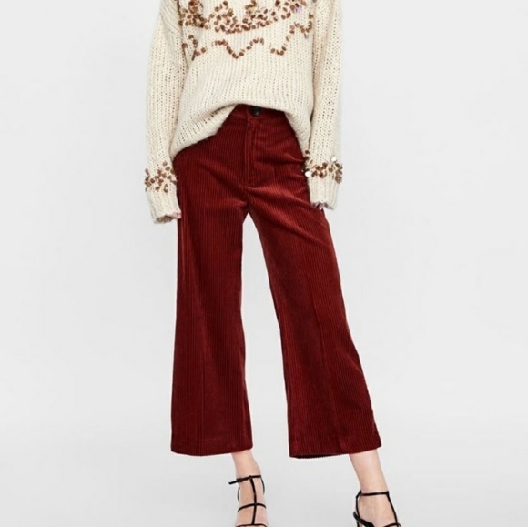 7 For All Mankind Denim - 7 FOR ALL MANKIND Culottes Corduroy Burgundy  26